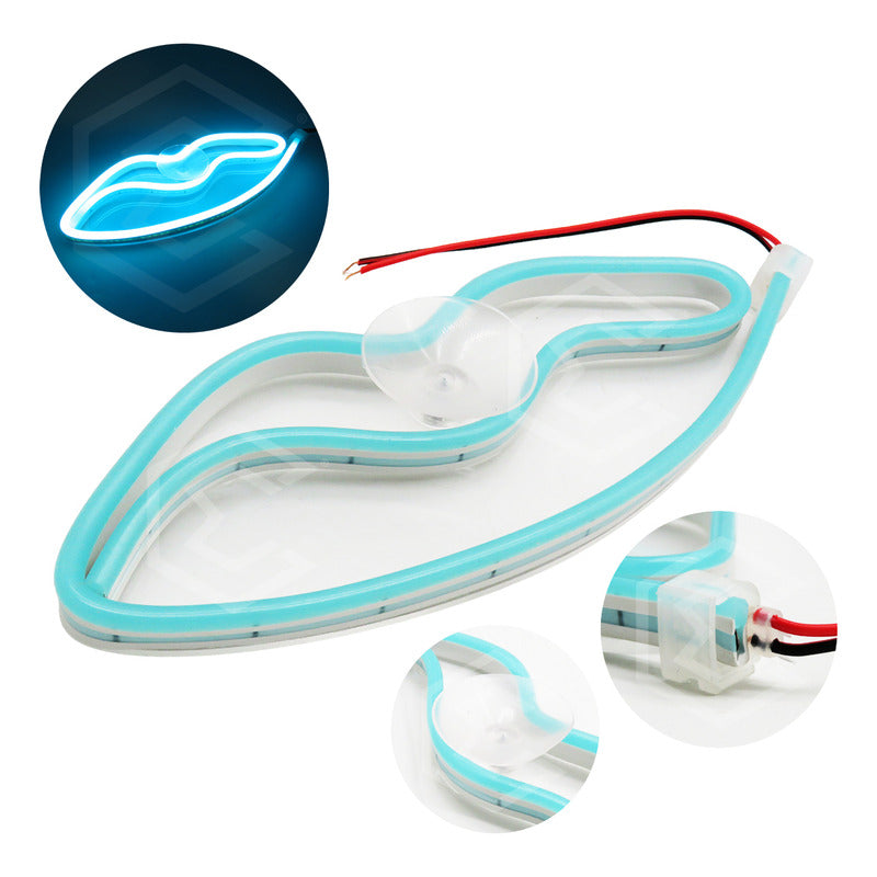 Figura Beso Led Luz Neon Parabrisas Chupón Grande 26cm 12v