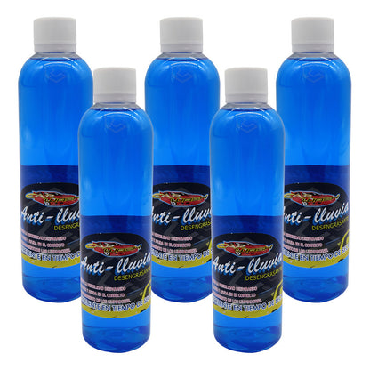 5 Desengrasante Repelente Agua Parabrisas Buena Visibilidad Azul