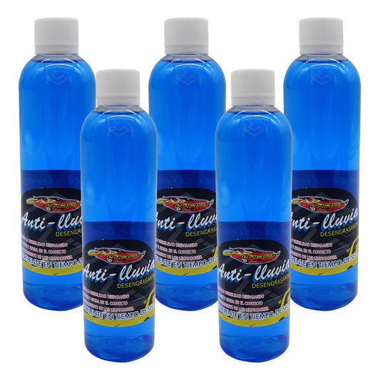 5 Desengrasante Repelente Agua Parabrisas Buena Visibilidad Azul
