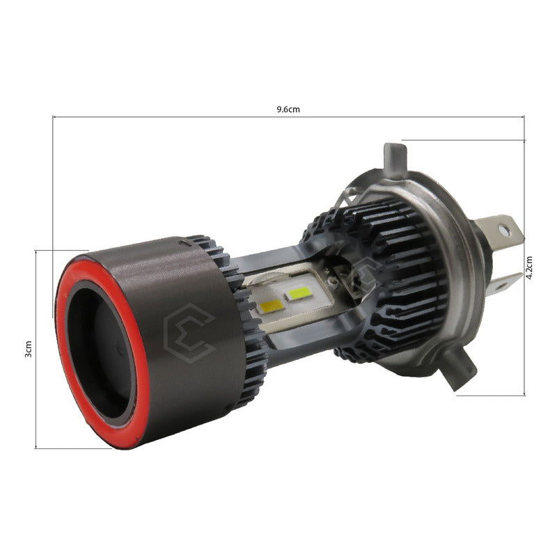 Foco De Carro Moto H4 Csp Led Bicolor Ojo Angel 2 Caras 22w