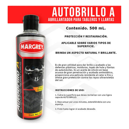 Kit Autobrillo A Silicrem Polish Oil Restorer Faros Margrey Agua