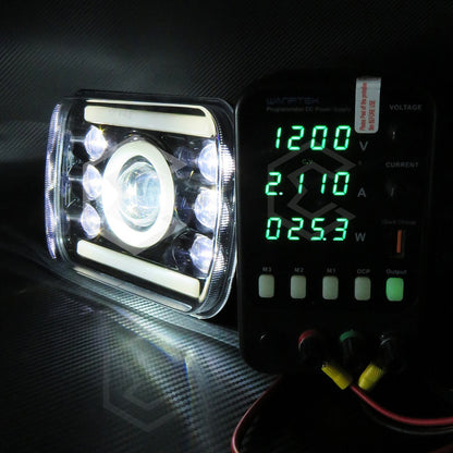 Par De Faros Unidad 5x7 Led Cree Luz Cortesía 7 Lupas 12-24v