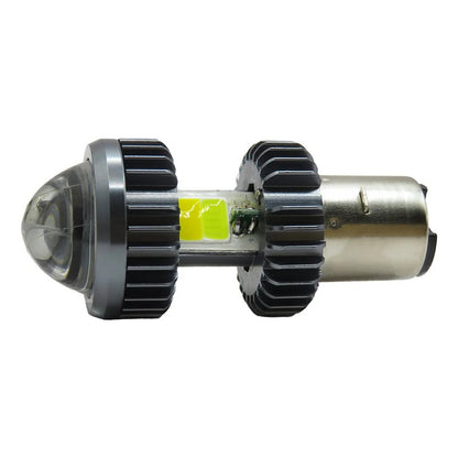 Foco Moto H4 Lupa Proyector Ba20d Bicolor 66 Led 2 Funcion T