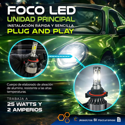 2 Focos Led H4 4 Cara Ventilador Alta Baja 16000lm 25w 9-32v H4