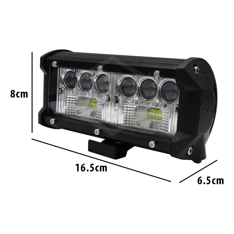 Faro Barra Auxiliar 11 Hiper Led Lupa Blanco Fijo 6'' 12-24v