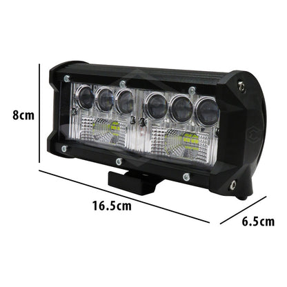 Faro Barra Auxiliar 11 Hiper Led Lupa Blanco Fijo 6'' 12-24v