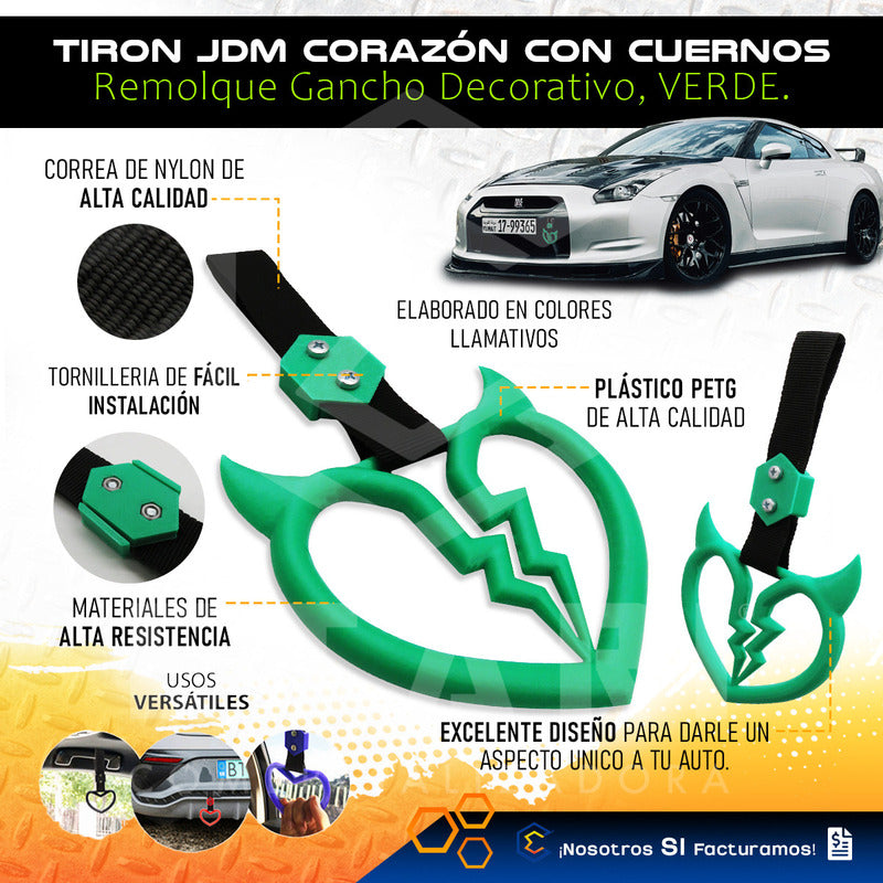 Tiron Corazon Cuernos Jdm Tsurikawa Remolque Gancho Decorati