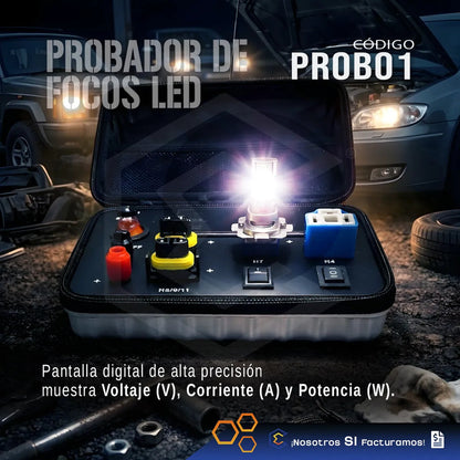 Tester Probador De Focos Faros Barras Led Estuche Portátil Gris
