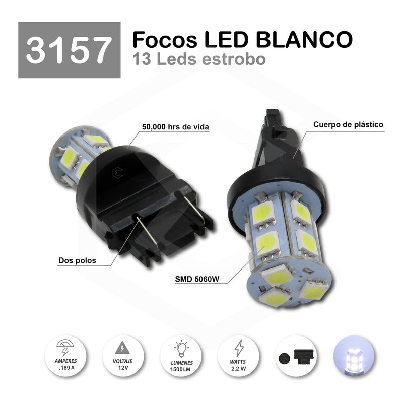 2 Focos 1157 1156 1176 3157 7440 7443 13 Leds  Estrobo 12v