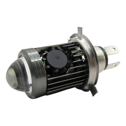 Foco Moto H4 Lupa Con Ventilador Ba20d Bicolor 6 Leds Csp T