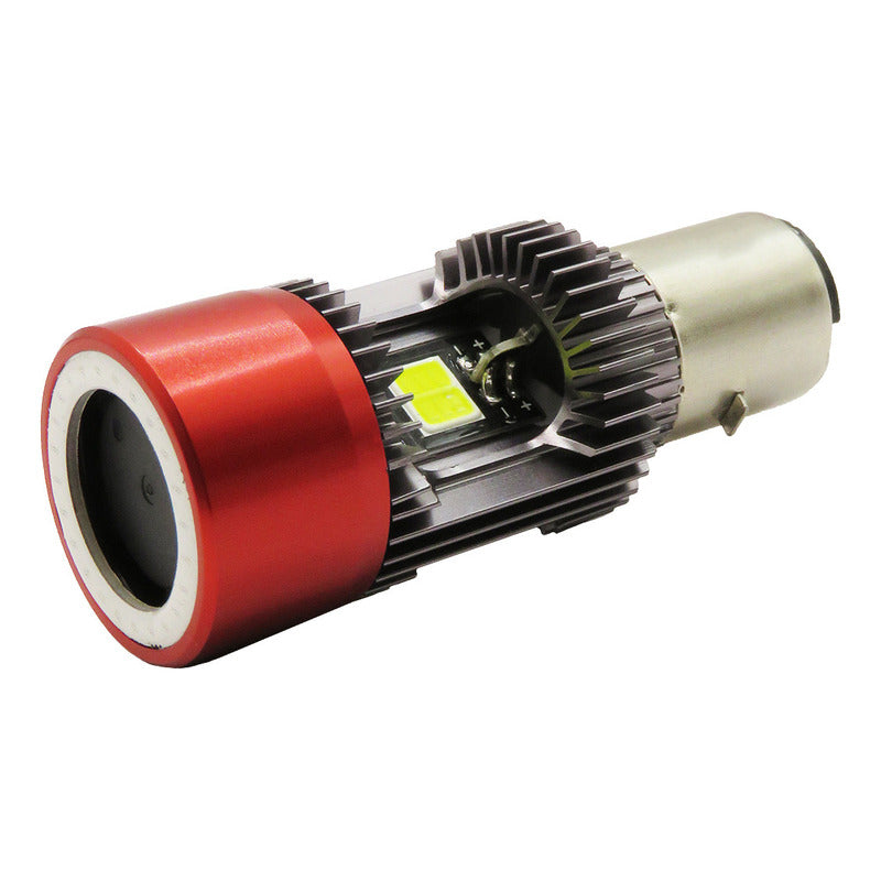 Foco Moto H4 Con Ojo Angel 12 Leds Csp Ba20d Con Ventiladort