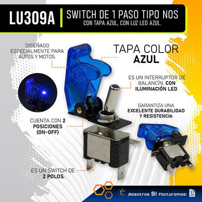 Switch Interruptor 1 Paso Tipo Nos Con Tapa Con Luz 1 Pieza