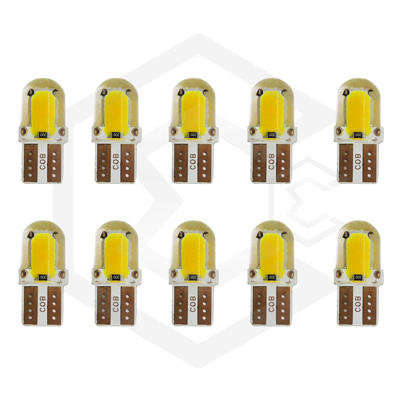 Kit 5 Pares  Focos Led Cob Pellizco T10 Silicon Auto Moto
