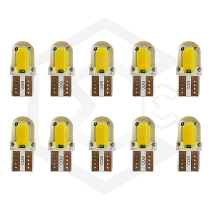 Kit 5 Pares  Focos Led Cob Pellizco T10 Silicon Auto Moto