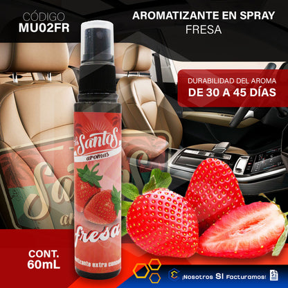30 Aromatizante Botella Spray Liquido 60ml Auto Casa Ambient