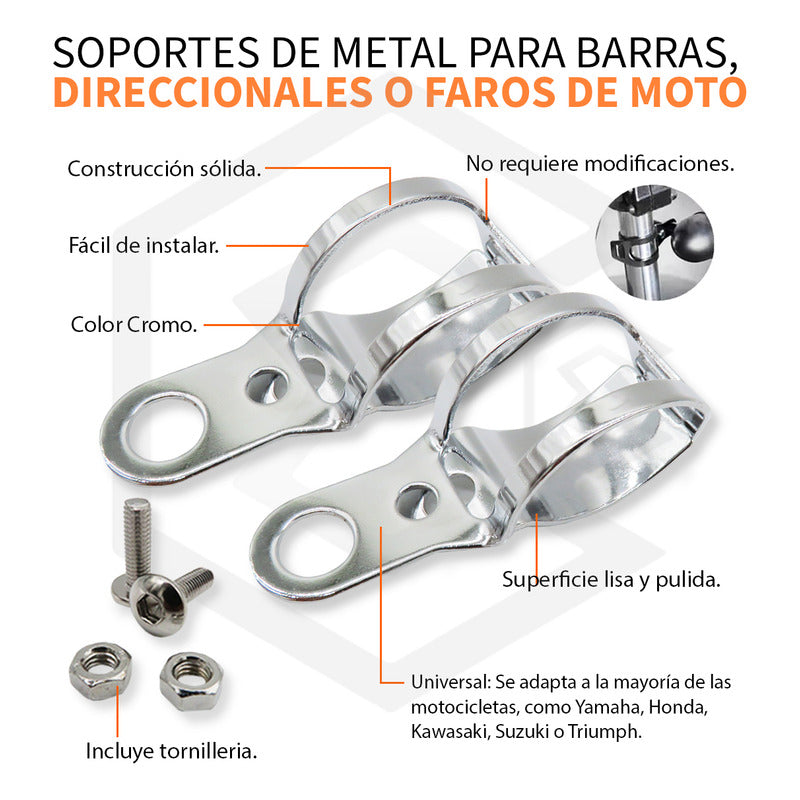 Soportes Para Direccionales O Faros Auxiliares Metal Moto