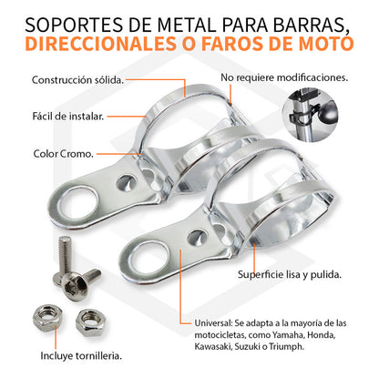 Soportes Para Direccionales O Faros Auxiliares Metal Moto