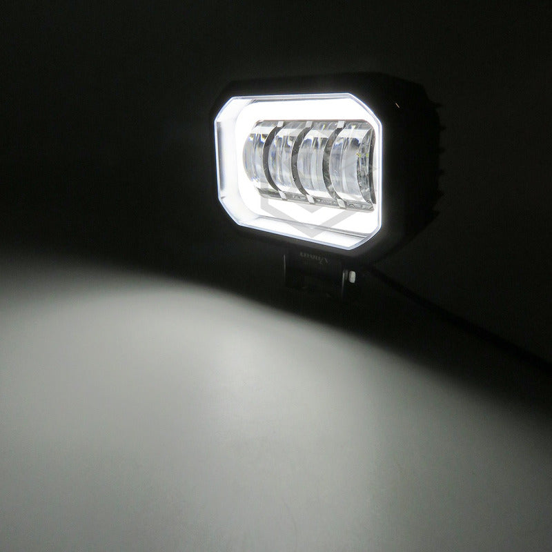 Par Faros Rectangular 4 Hiper Lupa Arillo Ángel Gel Estrobo