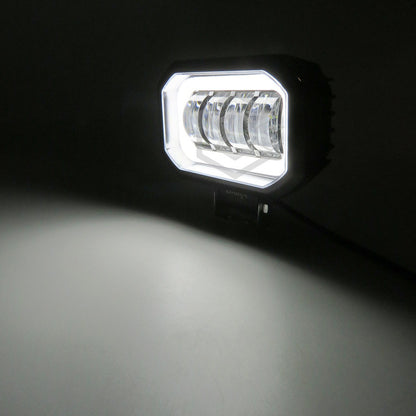 Par Faros Rectangular 4 Hiper Lupa Arillo Ángel Gel Estrobo