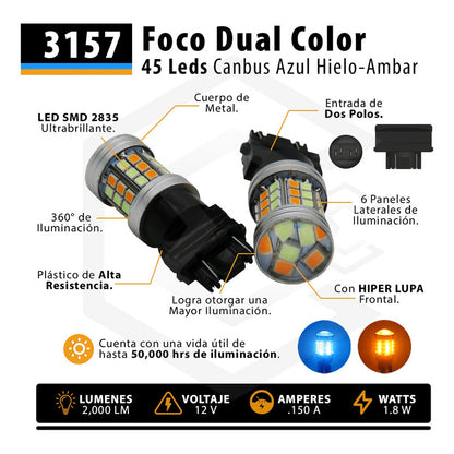 Dos Focos Led 1034 7443 1157 3157 T20 Canbus Dual Color 12vt