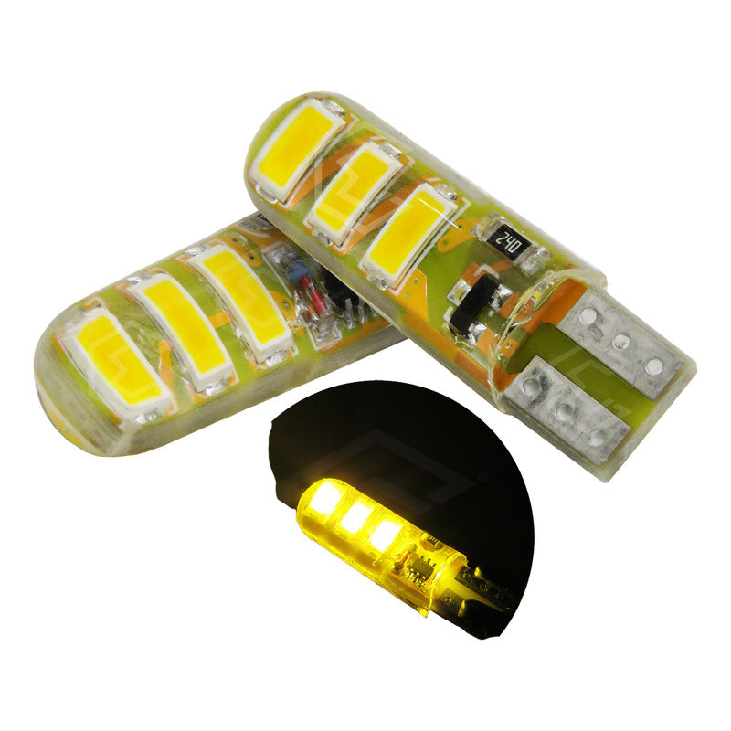 Par De Focos De Pellizco 6 Leds Smd T10 Gel Luz Estrobo 12v