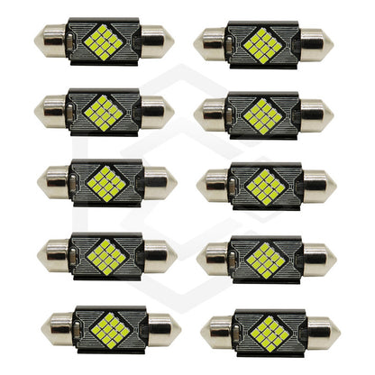 10 Focos 12 Led Canbus C10w Festoon Fusible Interior 12/24v