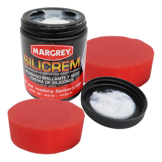 Abrillantador Para Llantas Y Plásticos Con Esponja Silicrem Blanco