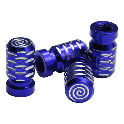 Kit 4 Tapon Cubre Pivote Válvula Metálico Espiral Auto Moto