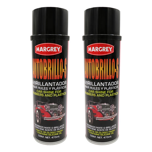 2 Abrillantador Plasticos Autobrillo S Aerosol 473ml Margrey Blanco