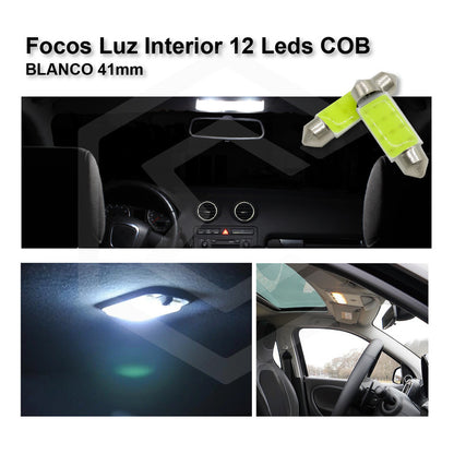 2 Pzs Foco Led Cob Festoon Fusible Interior 31 36 39 Y 41 Mm