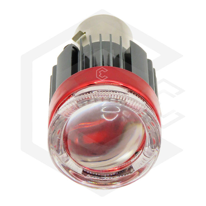 Foco Moto H4 Lupa Proyector Ba20d 24 Led Bicolor 4 Funciones