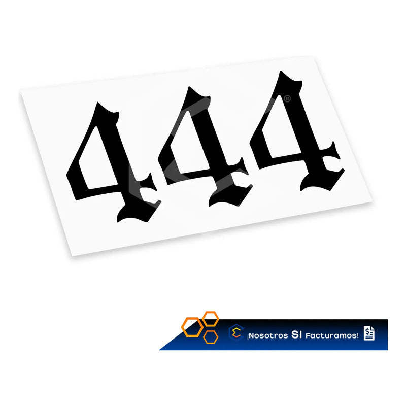 2calcomanía 444 Número De Ángel Negro Sticker Vinl Auto 15cm