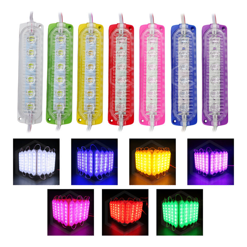 20 Módulos 6 Led Acrilico Alta Intensidad Color A Elegir 12v