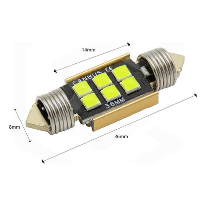 Par De Focos Luz Interior 31 36 39 41 Mm 6 Leds Canbus 12v