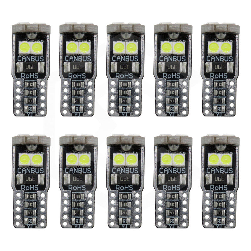 Kit 10 Foco Pellizco T10 Canbus W5w 194 168 2825  No Error 9