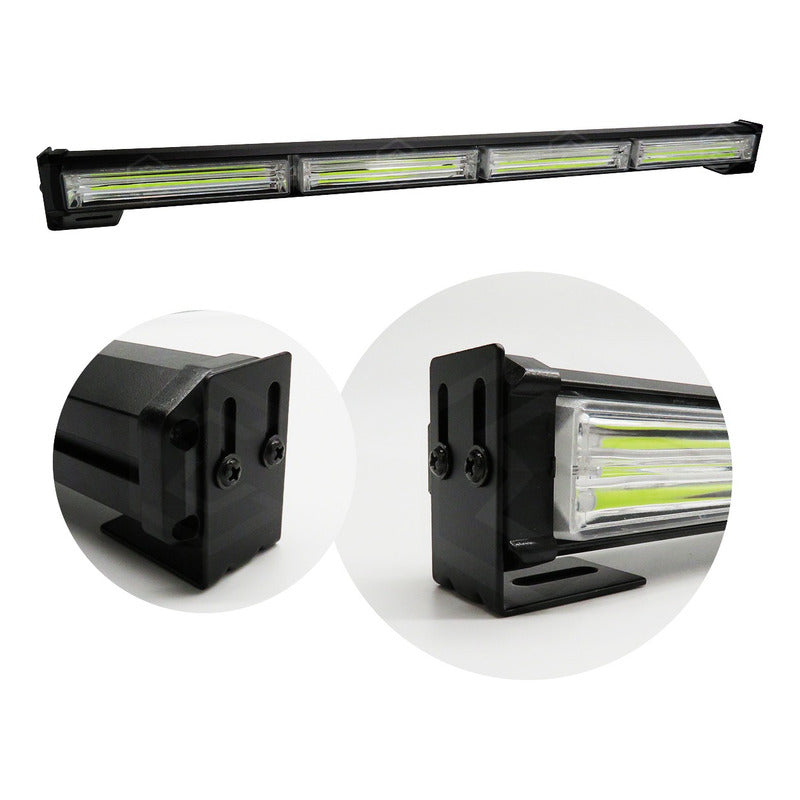 Barra Torreta Led Cob 4 Módulos Estrobo Código 16 Funciones