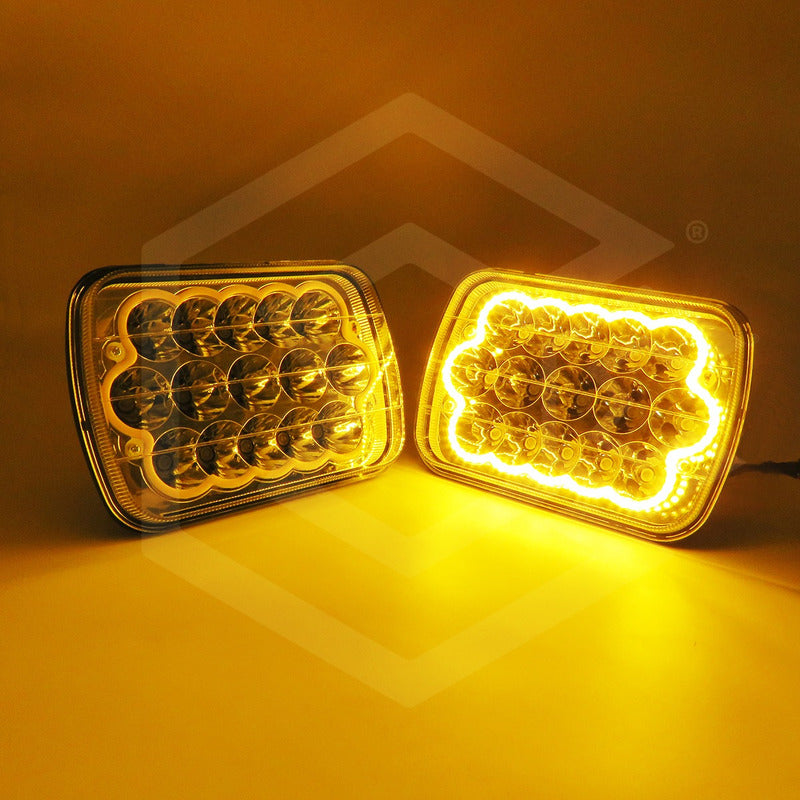 Par Unidad 5x7 108 Led Blanco Aro De Angel Alta/baja 12/24v