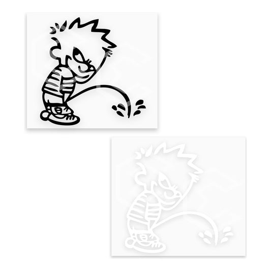 Calcomanía Niño Orinando Sticker Vinil Auto Moto 15cm X 14cm