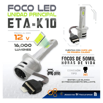 2 Focos 12led H1 Canbus Ventilador Alta Baja 16000lm 35w 12v H1