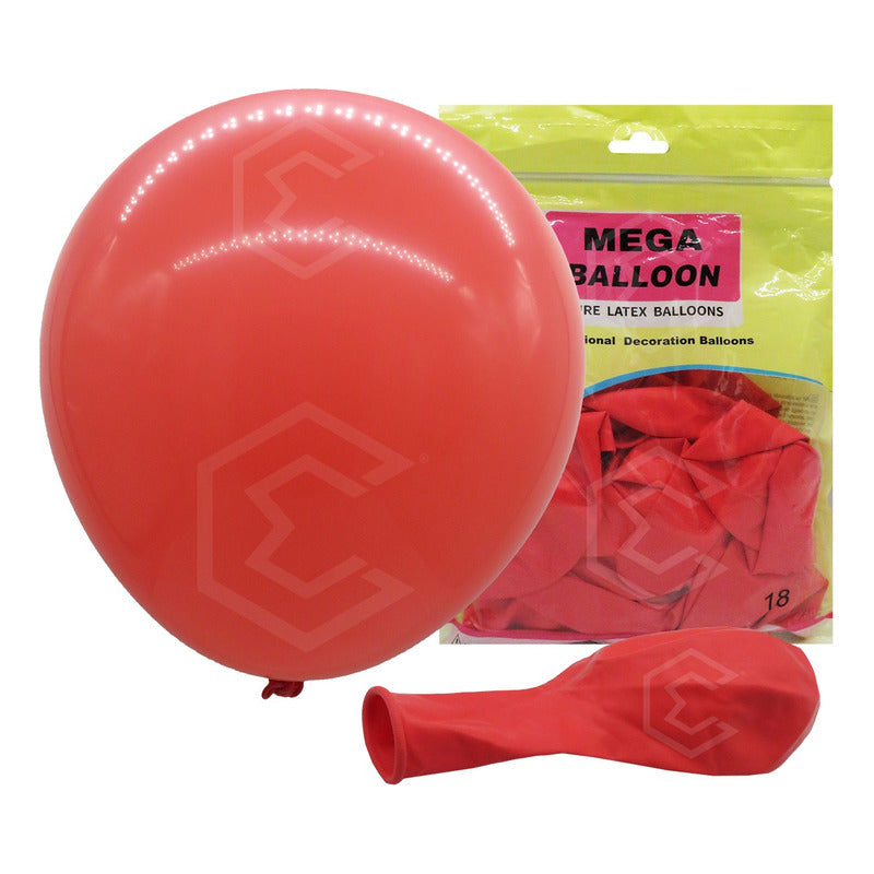 Bolsa 25 Globos Rojo Brillosos #18 Adorno Fiesta Bodas Latex Rojo