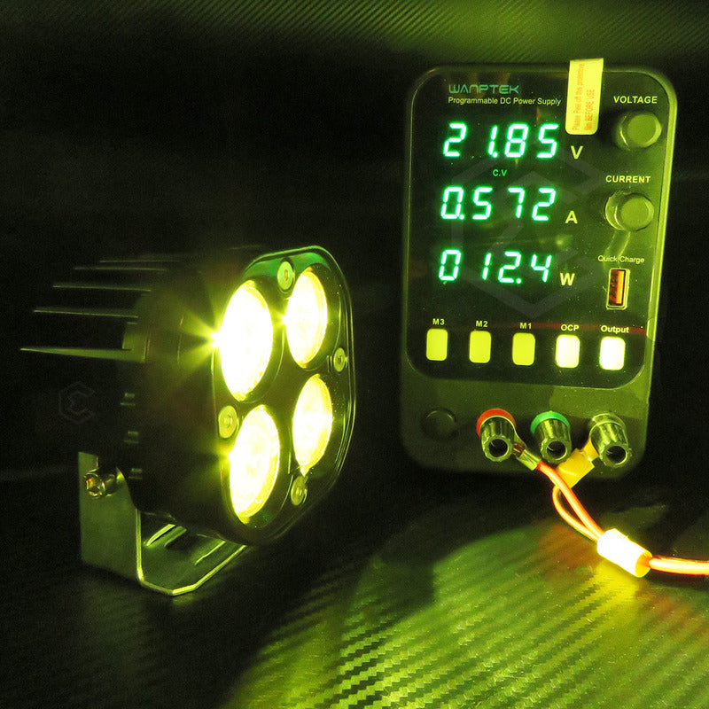 Par Faros Auxiliares Exploradores 4 Leds Ámbar Fijo 12-24v