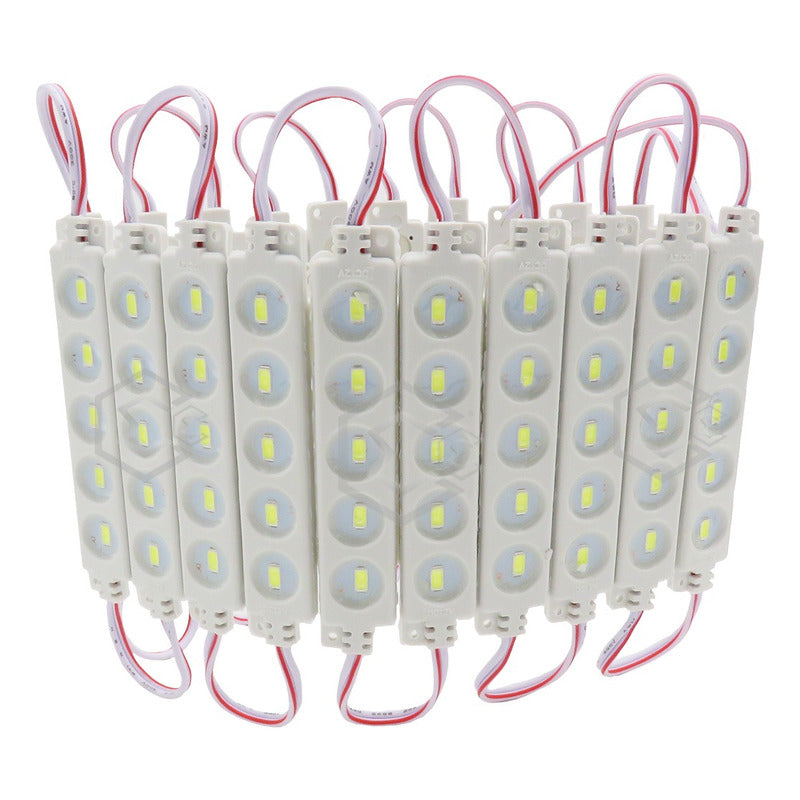 10 Modulos De 5 Leds 5630 Hiper Led Ip65 Contra Agua Color