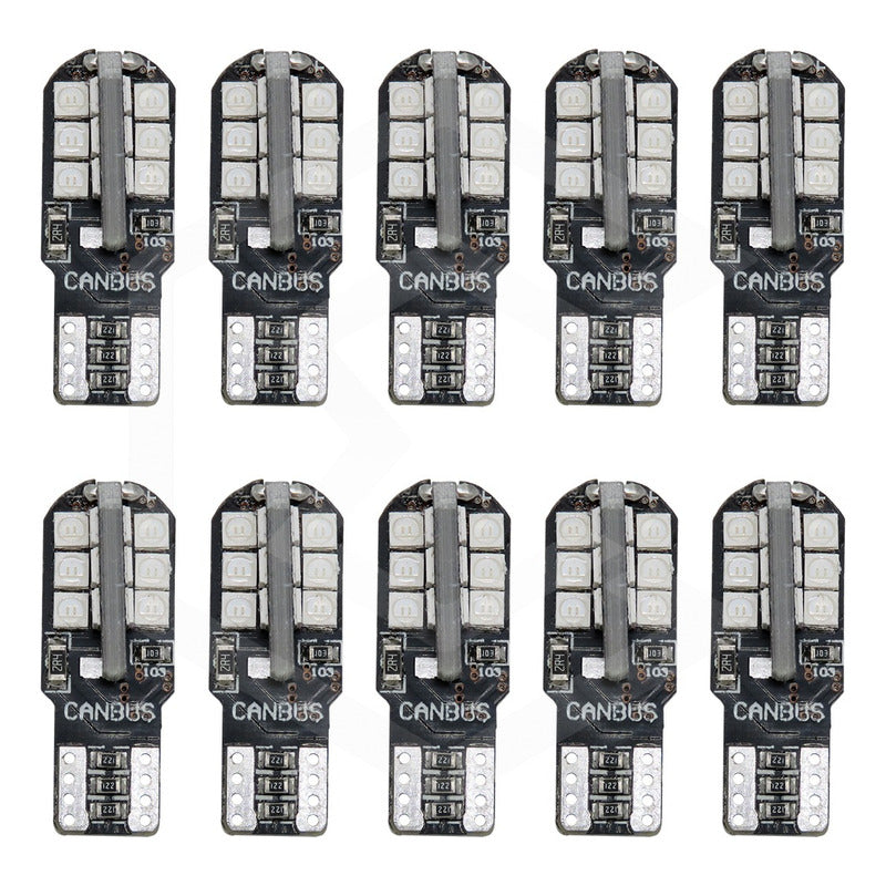 Kit 10 Focos Pellizco T10 24 Leds Canbus 3030 Alta Potencia