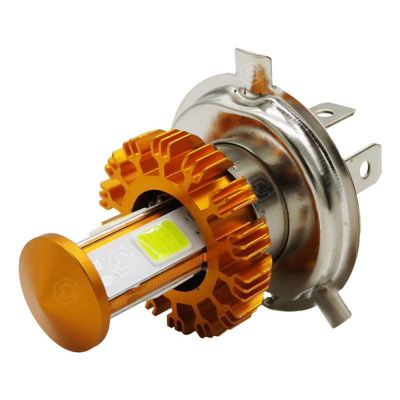 Foco De Carro/moto H4 2 Polos Ba20d Con Luz Led 4 Caras 15w