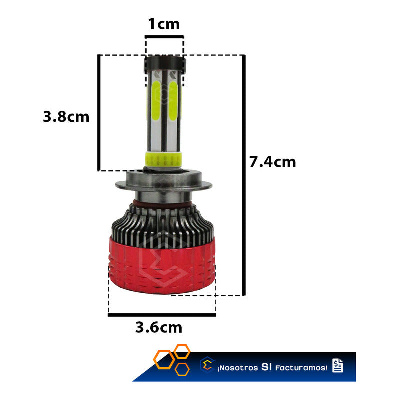 2 Focos Led H7 Ventilador Alta Baja Aro Luz 15,000lm 12-24v H7