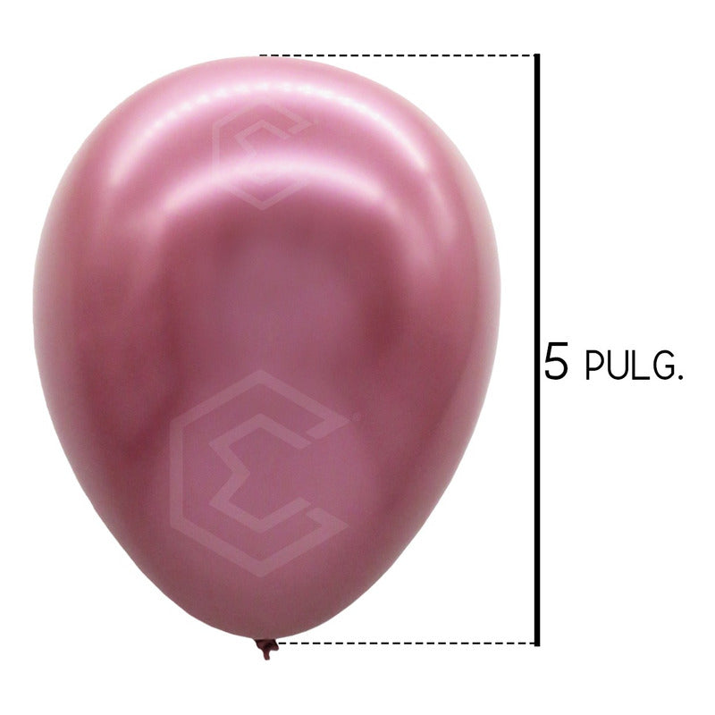 Bolsa 100 Globos Rosa Mate Metalico #5 Fiestas Boda Latex Rosa Mate Metalico