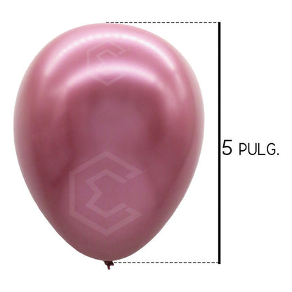 Bolsa 100 Globos Rosa Mate Metalico #5 Fiestas Boda Latex Rosa Mate Metalico