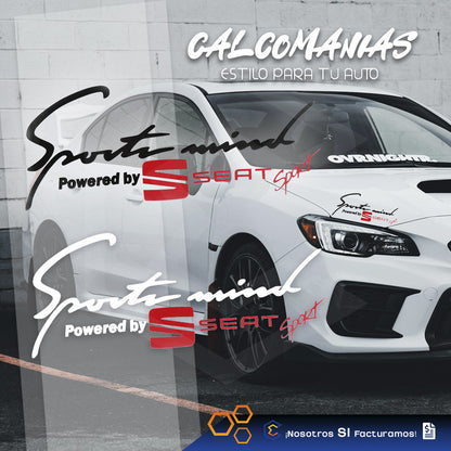 Calcomanía Sport Mind Seat Sticker Vinil Auto Moto 25cmx10cm