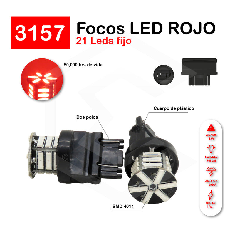 2 Focos 3157 1156 1157 7440 7443 1176 21 Leds Fijo Par Focos
