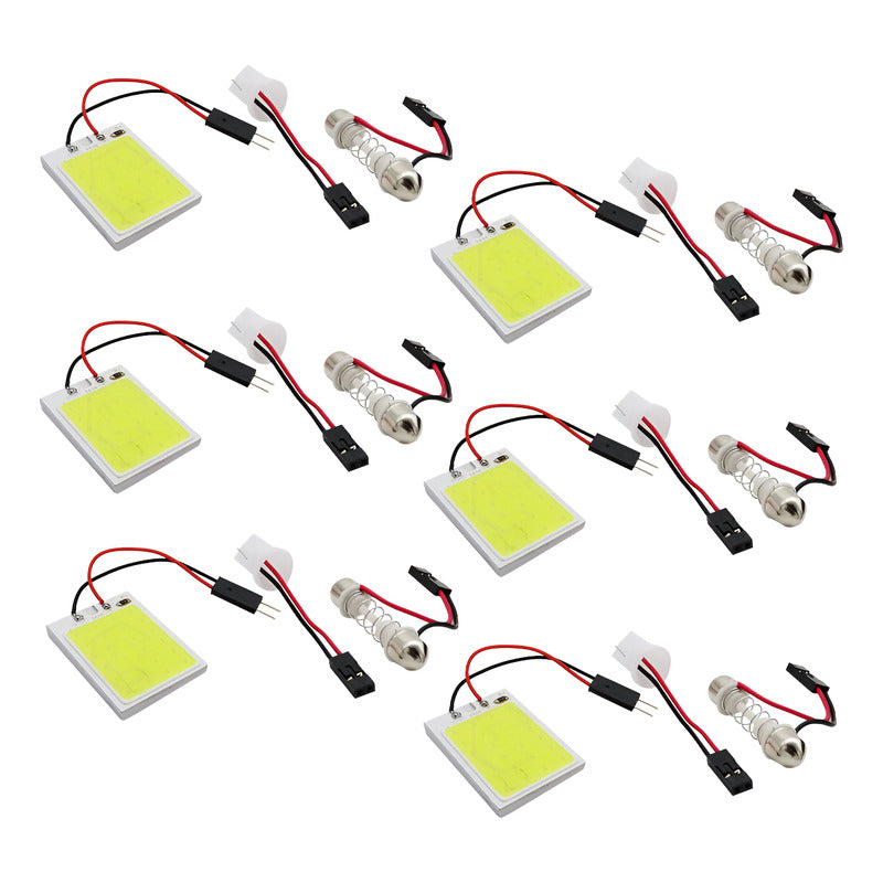 6 Placa Luz Interior Para Coche 24 48 Leds Cob 2 Adaptadores